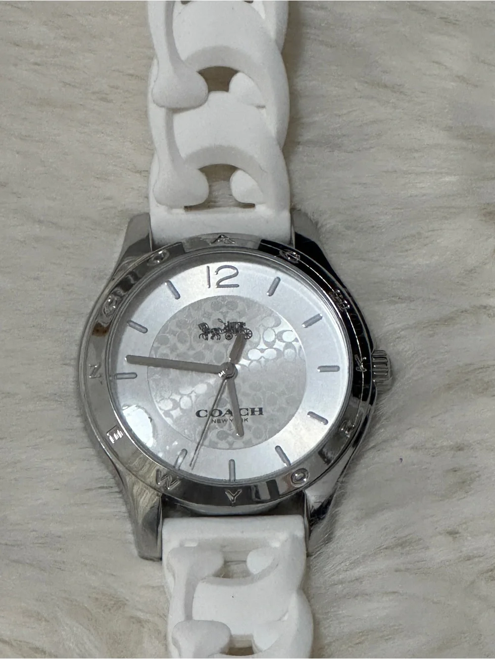 Coach White Women's Watch with Silver Dial